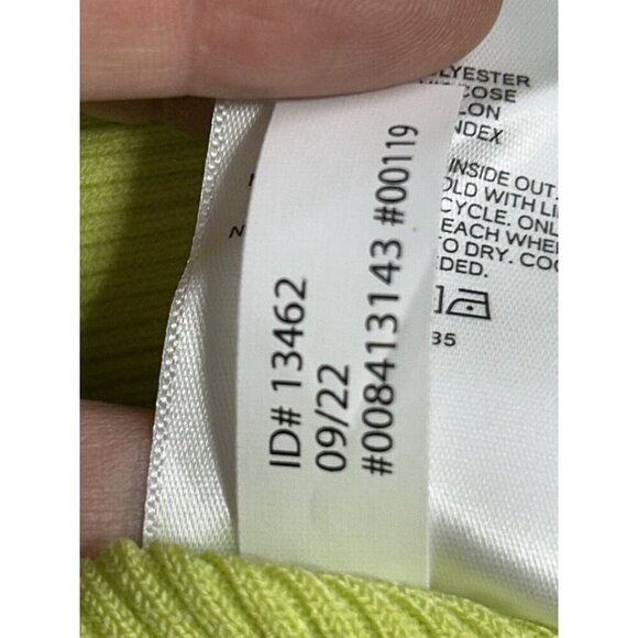 Express Body Contour Ribbed Crop Cardigan And Mini Skirt Set Medium Lime NWT - Picture 12 of 12
